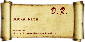 Dutka Rita névjegykártya
