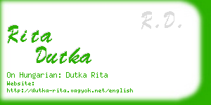 rita dutka business card